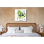 Citron Petals’ by Jan Weiss, Green Floral Abstract Fine Art Gallery Canvas Print - Chic Decora