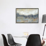 Cool Gray Horizon I’ by Jennifer Goldberger – Wrapped Canvas Painting Print - Chic Decora