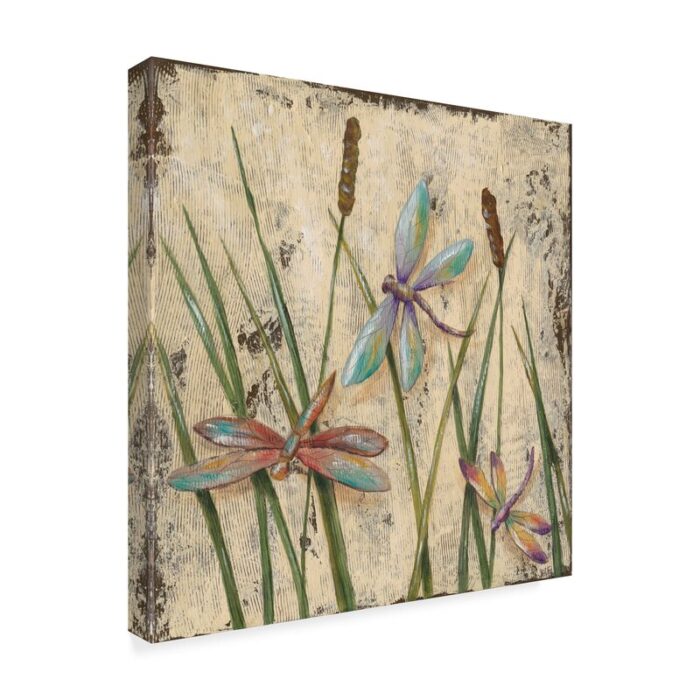 Dancing Dragonflies I’ Acrylic Painting Print on Wrapped Canvas - Chic Decora