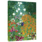 Farm Garden’ by Gustav Klimt, Colorful Wildflowers Fine Art Gallery Canvas Print - Chic Decora