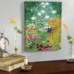 Farm Garden’ by Gustav Klimt, Colorful Wildflowers Fine Art Gallery Canvas Print - Chic Decora