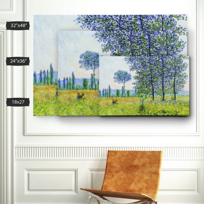 Field in Spring’ Print on Canvas by Claude Monet - Chic Decora