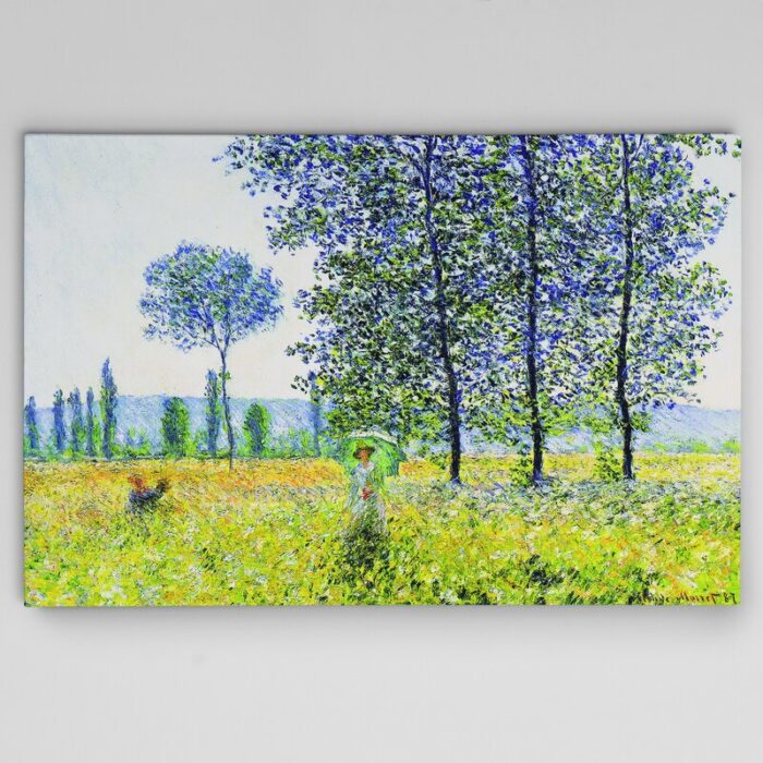 Field in Spring’ Print on Canvas by Claude Monet - Chic Decora