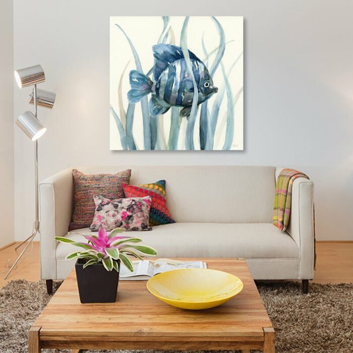 Fish in Seagrass I’ Print on Canvas - Chic Decora