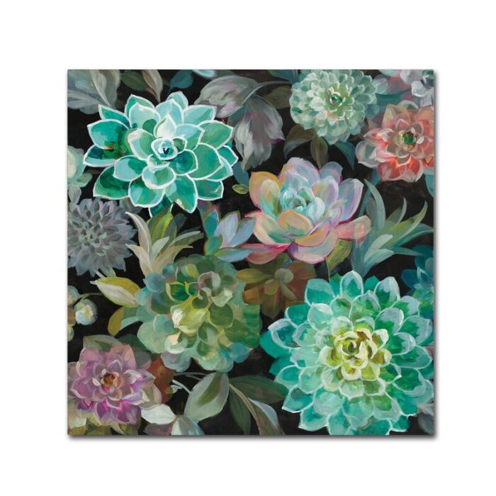 Floral Succulents v2 Crop’ by Danhui Nai – Painting Print - Chic Decora