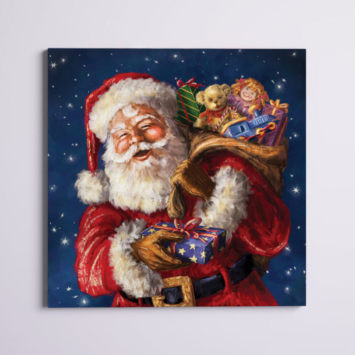 Jolly Old St. Nick’ Wrapped Canvas Graphic Art on Canvas - Chic Decora