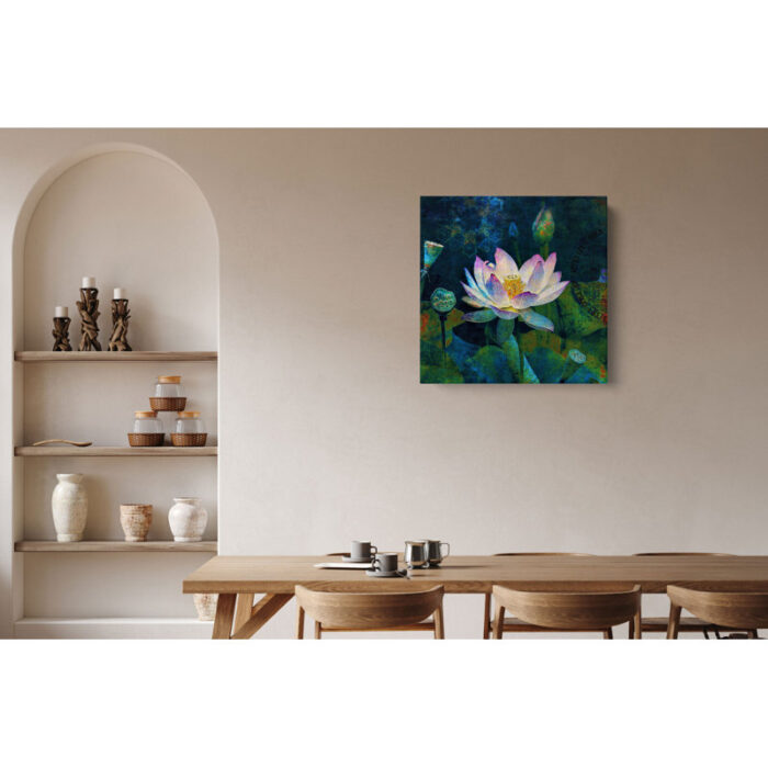 Lotus Blossom’ by Elena Ray | Flower & Wellness Fine Art Framed Canvas Print - Chic Decora