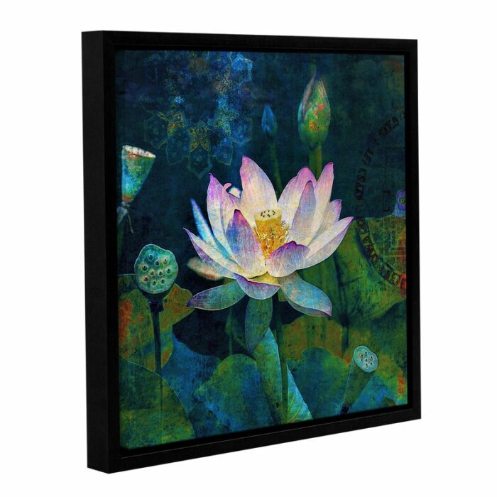 Lotus Blossom’ by Elena Ray | Flower & Wellness Fine Art Framed Canvas Print - Chic Decora