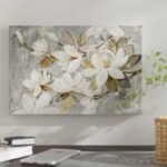 Magnolia Simplicity’ Graphic Art Print on Wrapped Canvas - Chic Decora