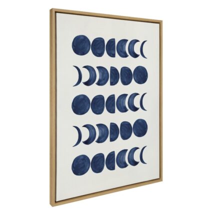 Moon Phases’ by Teju Reval – Floater Frame Painting Print on Canvas - Chic Decora