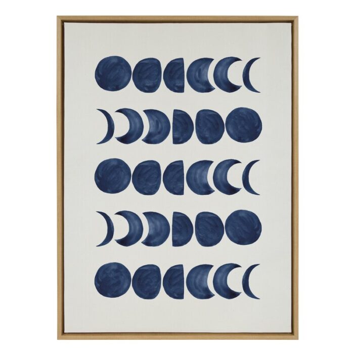 Moon Phases’ by Teju Reval – Floater Frame Painting Print on Canvas - Chic Decora