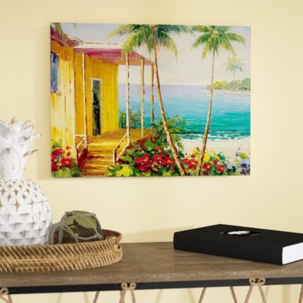 Palm Harbor’ Painting Print on Wrapped Canvas - Chic Decora