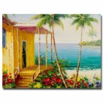 Palm Harbor’ Painting Print on Wrapped Canvas - Chic Decora