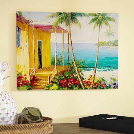 Palm Harbor’ Painting Print on Wrapped Canvas - Chic Decora