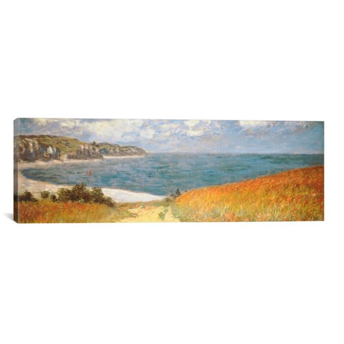 Path Through the Corn at Pourville’ by Claude Monet Painting Print on Canvas - Chic Decora