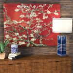 Red Blossoming Almond Tree’ by Vincent van Gogh, Red Botanical Tree Fine Art Gallery Canvas Print - Chic Decora