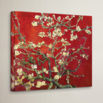 Red Blossoming Almond Tree’ by Vincent van Gogh, Red Botanical Tree Fine Art Gallery Canvas Print - Chic Decora