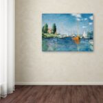 Red Boats at Argenteuil’ by Claude Monet Print on Wrapped Canvas - Chic Decora