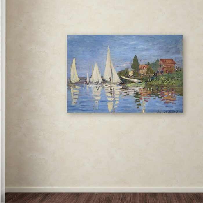 Regatta at Argenteui’ by Claude Monet Wrapped Canvas Print on Canvas - Chic Decora