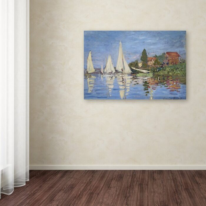 Regatta at Argenteui’ by Claude Monet Wrapped Canvas Print on Canvas - Chic Decora