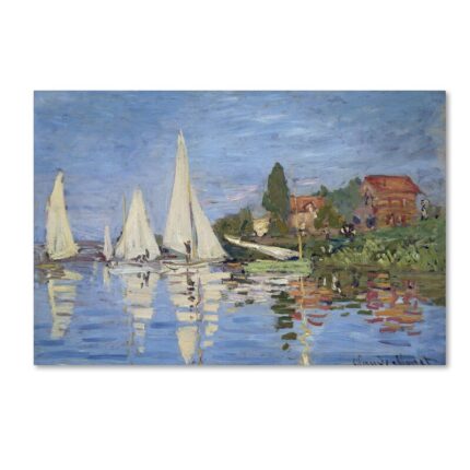 Regatta at Argenteui’ by Claude Monet Wrapped Canvas Print on Canvas - Chic Decora