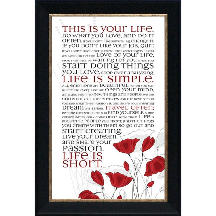 This Is Your Life’ Framed Art Print On Paper - Chic Decora