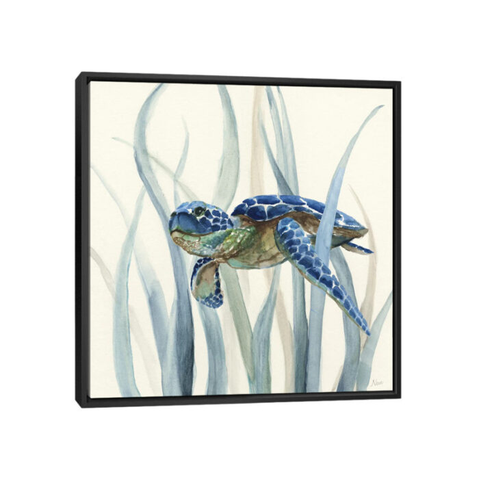 Turtle in Seagrass II’ Print on Canvas - Chic Decora