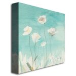 White Poppies’ Painting Print on Wrapped Canvas - Chic Decora