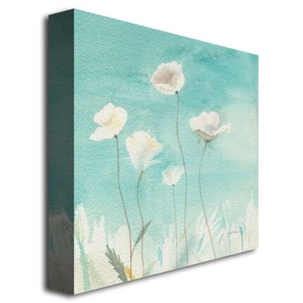 White Poppies’ Painting Print on Wrapped Canvas - Chic Decora