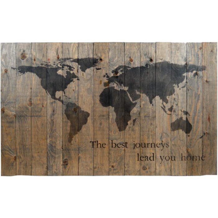 World Map’ by Fireside Home – Picture Frame Graphic Art Print on Wood - Chic Decora