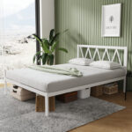 38″ Metal Platform Bed Frame with Headboard - Chic Decora