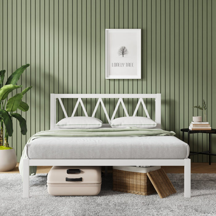 38″ Metal Platform Bed Frame with Headboard - Chic Decora