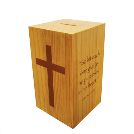 4x4x7″ Mini PiggyBank Box, Wood Collection Donation Church Offering Coin Collection Fundraising - Chic Decora