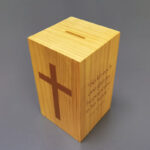 4x4x7″ Mini PiggyBank Box, Wood Collection Donation Church Offering Coin Collection Fundraising - Chic Decora