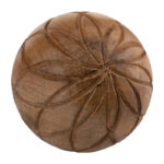 5″ Textured Orb Contemporary Brown Textured Floral Design Decorative Orb - Chic Decora