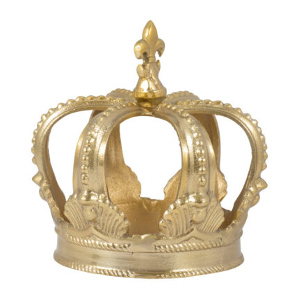 7-Inch Gold Metal Crown Decor – Luxurious Aluminum Home Accent, Elegant Decorative Object for Royal - Chic Decora