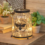 8.75″ Glass LED Jar with Bee Icon - Chic Decora