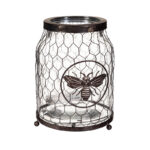 8.75″ Glass LED Jar with Bee Icon - Chic Decora