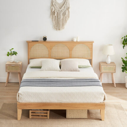 Abdulahi Rattan Arched Platform Bed - Chic Decora