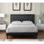 Abedin Upholstered Wingback Bed - Chic Decora