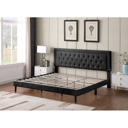 Abedin Upholstered Wingback Bed - Chic Decora