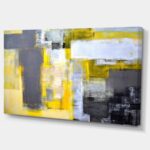 Abstract ‘Gray and Yellow Blur Abstract’ Painting - Chic Decora