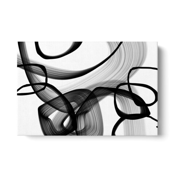 Abstract Poetry in Black & White 91 by Irena Orlov, Modern Abstract Gallery Canvas Wall Art - Chic Decora