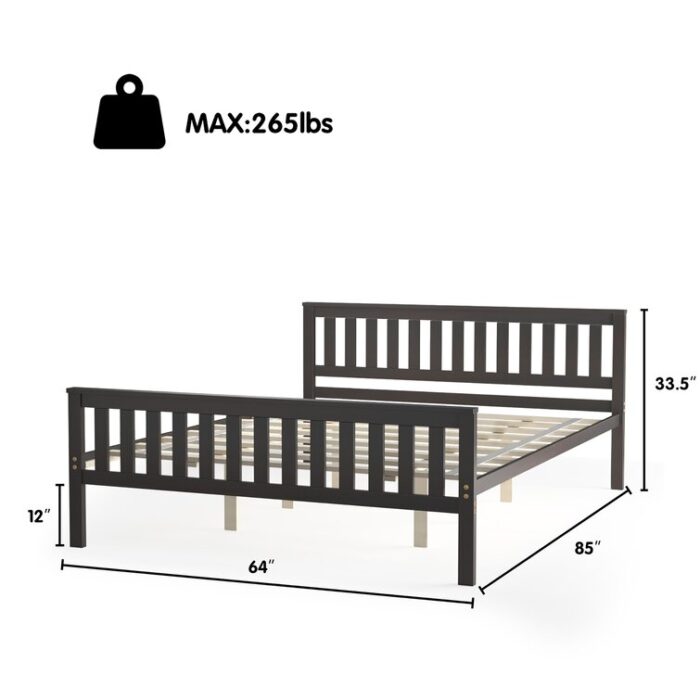 Adarion Solid Wood Slat Bed - Chic Decora