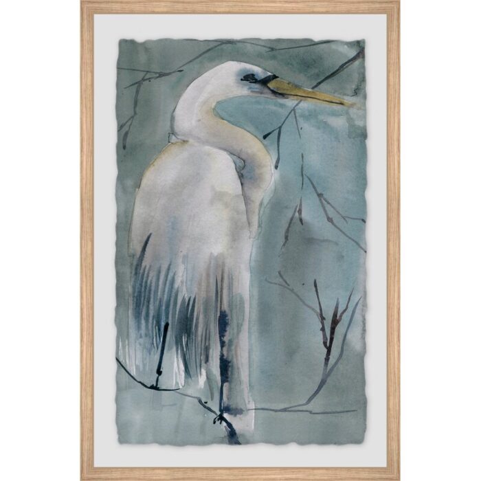 Aife ” Perched Crane ” by Marmont Hill Painting Print - Chic Decora