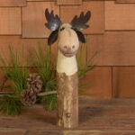 Ainara Brown Wood and Metal Moose Tabletop Sculpture - Chic Decora