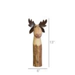 Ainara Brown Wood and Metal Moose Tabletop Sculpture - Chic Decora