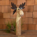 Ainara Brown Wood and Metal Moose Tabletop Sculpture - Chic Decora