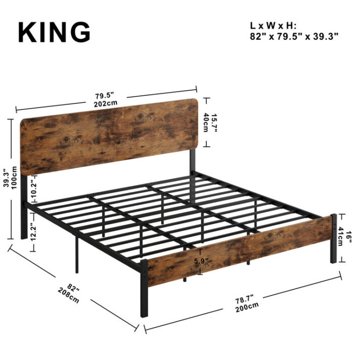 Aird Metal Platform Bed - Chic Decora