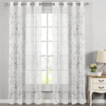 Edinburgh Floral Sheer Grommet Curtains/Drapes (Set of 2) - Chic Decora